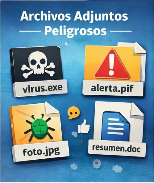 Archivos adjuntos peligrosos
