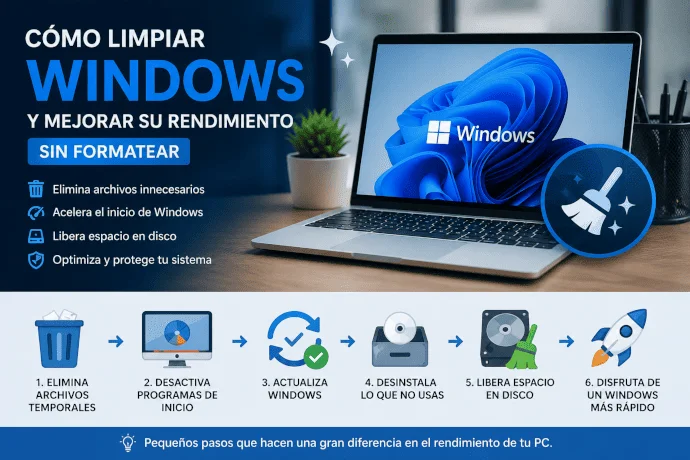 Cómo limpiar Windows y acelerar tu PC sin formatear
