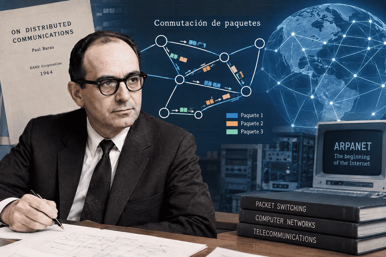 Paul Baran y la conmutación de paquetes, antecedente de ARPANET e Internet